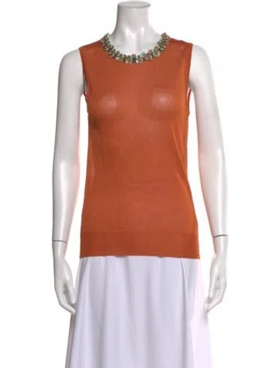 Pre-owned Dolce & Gabbana Vintage Late 2000's - Early 2010's Top In Orange