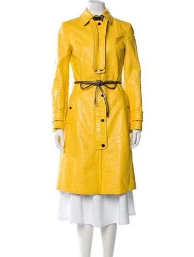 Pre-owned Dolce & Gabbana Vintage Late 2000's - Early 2010's Trench Coat In Yellow