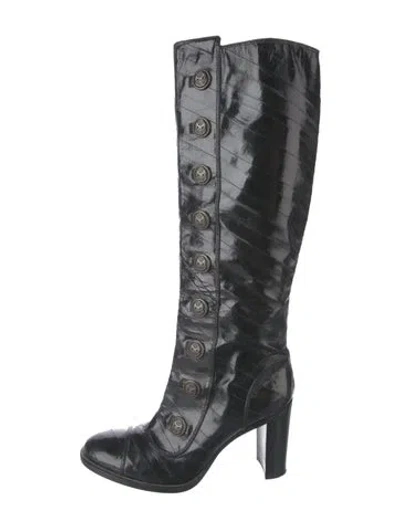 Pre-owned Dolce & Gabbana Vintage Leather Boots In Black