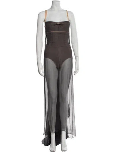 Pre-owned Dolce & Gabbana Vintage Long Dress In Gray