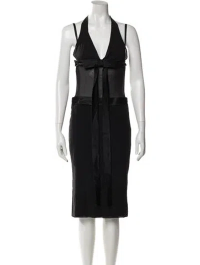 Pre-owned Dolce & Gabbana Vintage Midi Length Dress In Black