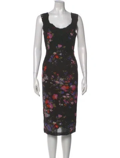 Pre-owned Dolce & Gabbana Vintage Midi Length Dress In Black