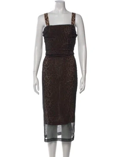 Pre-owned Dolce & Gabbana Vintage Midi Length Dress In Black