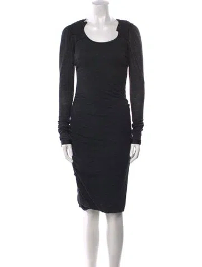 Pre-owned Dolce & Gabbana Vintage Midi Length Dress In Gray