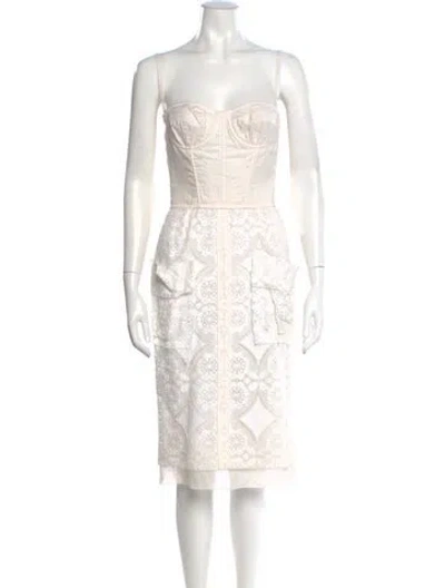 Pre-owned Dolce & Gabbana Vintage Midi Length Dress In Neutral
