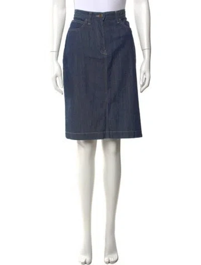 Pre-owned Dolce & Gabbana Vintage Midi Length Skirt In Blue