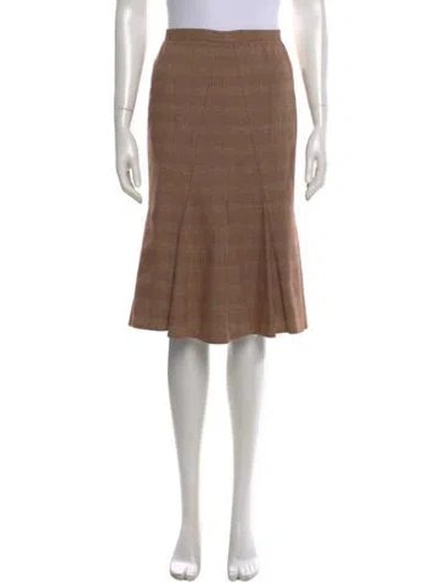 Pre-owned Dolce & Gabbana Vintage Midi Length Skirt In Brown