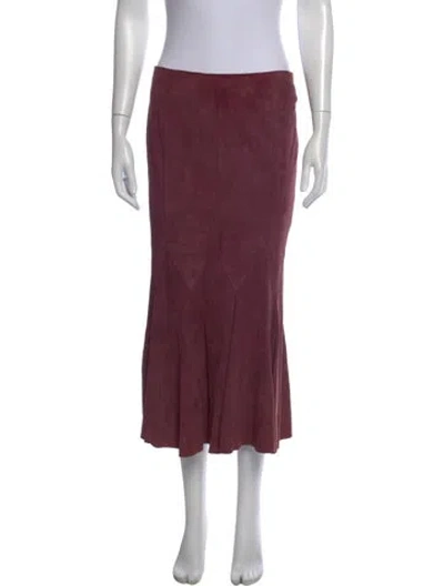 Pre-owned Dolce & Gabbana Vintage Midi Length Skirt In Burgundy