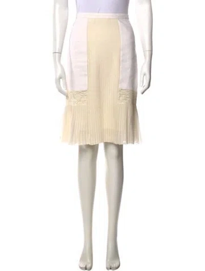 Pre-owned Dolce & Gabbana Vintage Midi Length Skirt In White