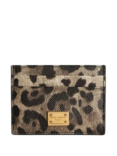 Dolce & Gabbana Vintage Mini Brass Wallet In Marrone