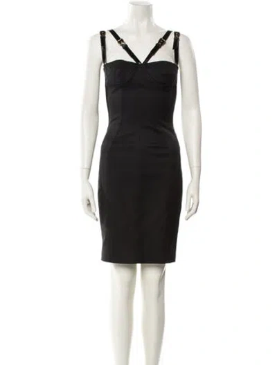 Pre-owned Dolce & Gabbana Vintage Mini Dress In Black