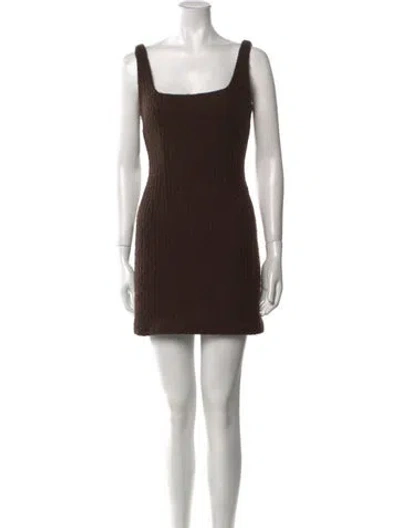 Pre-owned Dolce & Gabbana Vintage Mini Dress In Brown