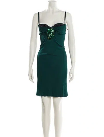Pre-owned Dolce & Gabbana Vintage Mini Dress In Green