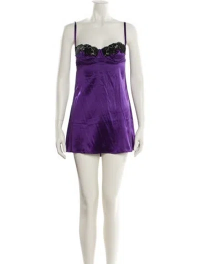 Pre-owned Dolce & Gabbana Vintage Mini Dress In Purple