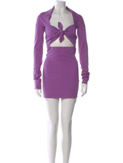 Pre-owned Dolce & Gabbana Vintage Mini Dress In Purple
