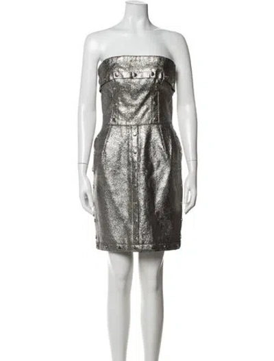 Pre-owned Dolce & Gabbana Vintage Mini Dress In Silver