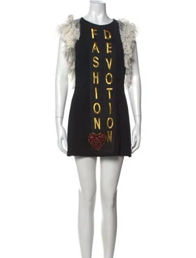 Pre-owned Dolce & Gabbana Vintage Mini Dress W/ Tags In Black