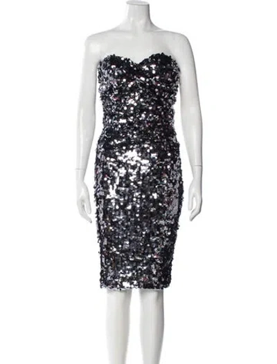 Pre-owned Dolce & Gabbana Vintage Mini Dress W/ Tags In Silver