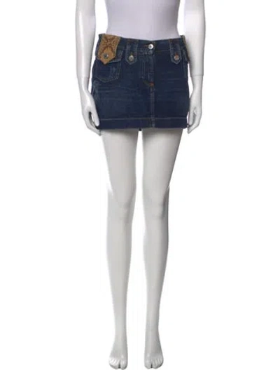 Pre-owned Dolce & Gabbana Vintage Mini Skirt In Blue