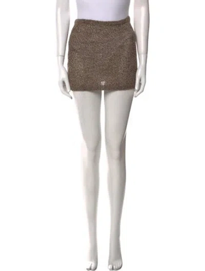 Pre-owned Dolce & Gabbana Vintage Mini Skirt In Brown
