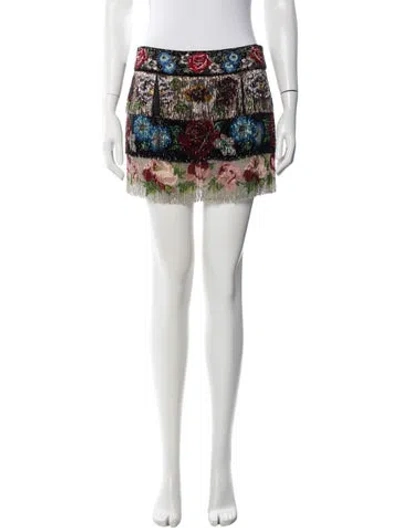 Pre-owned Dolce & Gabbana Vintage Mini Skirt In Gold