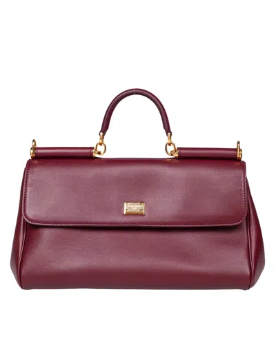 Dolce & Gabbana Vintage My Sicily Bag In Bordeaux Leather In Burgundy