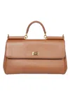 Dolce & Gabbana Handbag Soft Leather Padlock Detail In Brown