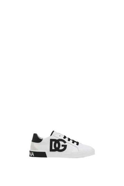 Dolce & Gabbana Kids' Vintage Portofino Sneakers In White