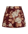 Dolce & Gabbana Vintage Rose-print Brocade Shorts In Multi