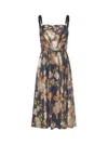 Dolce & Gabbana Vintage Rose Print Satin Dress In Multi