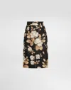 Dolce & Gabbana Multicolour Jacquard Floral Skirt In Animal Print
