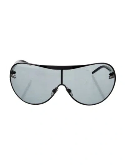 Pre-owned Dolce & Gabbana Vintage Shield Sunglasses In Black