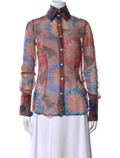 Pre-owned Dolce & Gabbana Vintage Silk Blouse In Multi