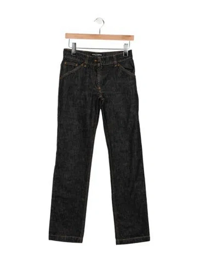 Pre-owned Dolce & Gabbana Vintage Straight Leg Jeans In Black