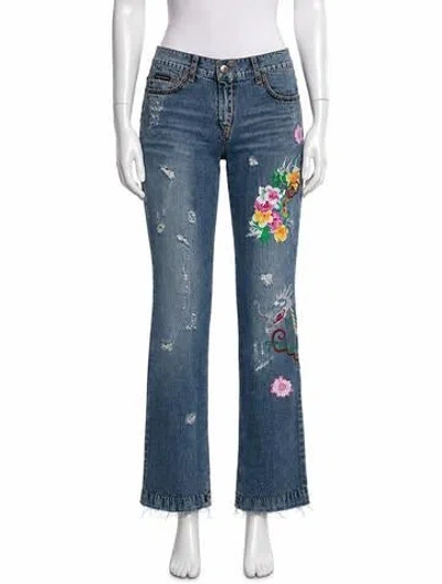 Pre-owned Dolce & Gabbana Vintage Straight Leg Jeans In Blue