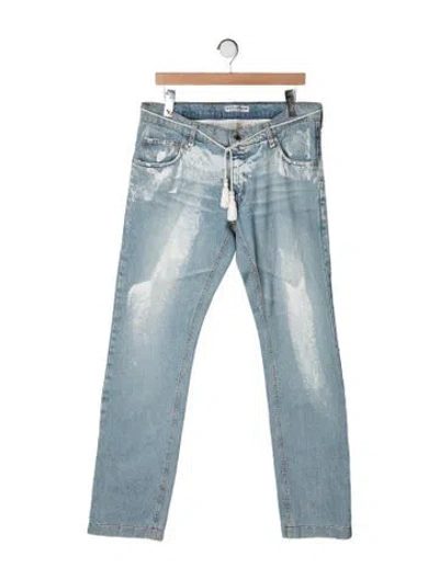 Pre-owned Dolce & Gabbana Vintage Straight Leg Jeans In Blue