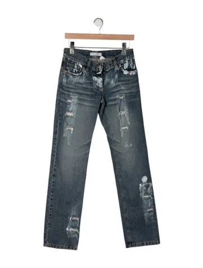 Pre-owned Dolce & Gabbana Vintage Straight Leg Jeans In Blue