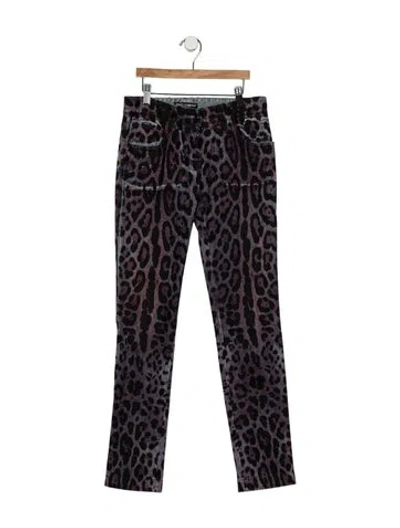 Pre-owned Dolce & Gabbana Vintage Straight Leg Jeans In Purple