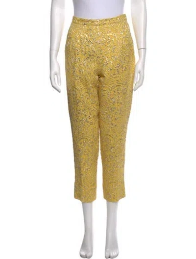 Pre-owned Dolce & Gabbana Vintage Straight Leg Pants In Yellow