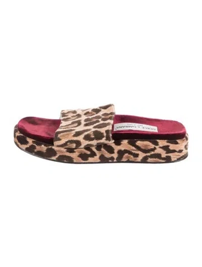 Pre-owned Dolce & Gabbana Vintage Velvet Slides In Brown