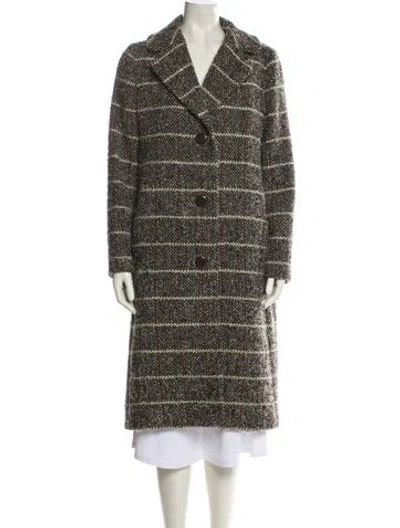 Pre-owned Dolce & Gabbana Vintage Virgin Wool Faux Fur Coat In Brown