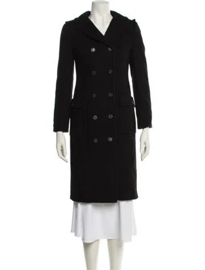 Pre-owned Dolce & Gabbana Vintage Virgin Wool Peacoat In Black