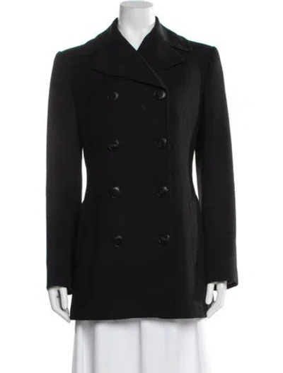 Pre-owned Dolce & Gabbana Vintage Virgin Wool Peacoat In Black