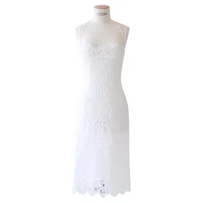 Pre-owned Dolce & Gabbana Vintage White Lace Bustier Balconette Bra Wedding Dress It 38 Xs