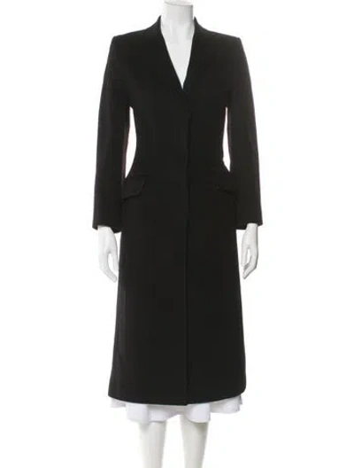 Pre-owned Dolce & Gabbana Vintage Wool Faux Fur Coat In Black