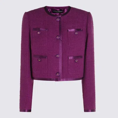 DOLCE & GABBANA DOLCE & GABBANA VIOLET COTTON CASUAL JACKET