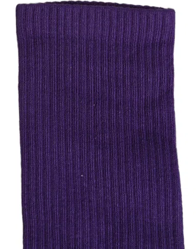 Dolce & Gabbana Violet Cotton Ribbed Mid Calf Women Accessory Socks