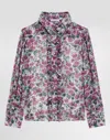Dolce & Gabbana Violet-print Crêpe Shirt In Multi
