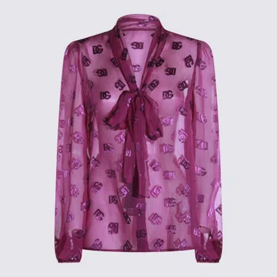Dolce & Gabbana Violet Silk Shirt In Purple