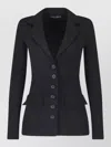 Dolce & Gabbana Stretch Wool Single Breasted Jacket In Black